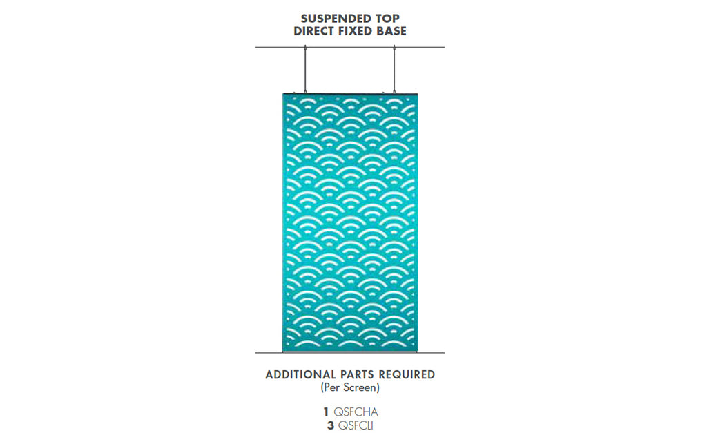 Cascade Screen Suspended Top Direct Fixed Base