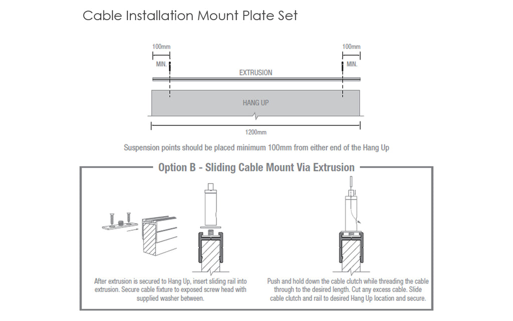 Ecoustic Baffle Cable Suspension Mount Plate Set